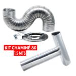Ficha técnica e caractérísticas do produto Kit Chaminé Para Aquecedor 80 Mm X 1,5 Mts