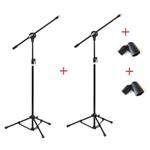 Ficha técnica e caractérísticas do produto Kit com 02 Pedestais com Cachimbos para 01 Microfone - Vector