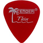 Ficha técnica e caractérísticas do produto Kit com 12 Palhetas California Clear Fina Vermelha Fender - Fender