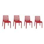 Ficha técnica e caractérísticas do produto Kit com 4 Cadeiras Gruvyer Vermelha