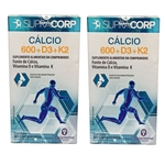 Ficha técnica e caractérísticas do produto Kit com 2 caixas Supracorp Calcio 600 + D3 + K2