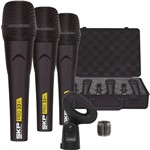 Kit com 3 Microfone de Mão Profissional com Fio - Pro33K - Skp