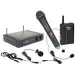 Ficha técnica e caractérísticas do produto Kit com Microfone Sem Fio Duplo ,Lapela e Body com Headset UHF271 Skp