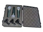 Ficha técnica e caractérísticas do produto Kit com 3 Microfones Dinâmicos Profissionais MXT BTM-58A com Cachimbos + Maleta