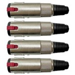 Ficha técnica e caractérísticas do produto Kit Conectores Linha P10 Fêmea Stereo Wireconex WC 197 - 4 Unidades
