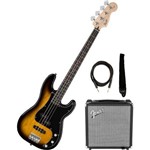 Kit Contrabaixo Fender Squier Affinity PJ Bass Rumble 15 Brown Sunburst
