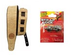 Ficha técnica e caractérísticas do produto Kit Correia Vintage Vtsl 91 Palha + Strap Lock Sl-01 Basso
