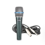 Ficha técnica e caractérísticas do produto Kit de Microfone Vocal Beta C/cabo Xlr Balanceado,cachimbo Rosca Metálica,bolsa - Aj Som Acessórios Musicais