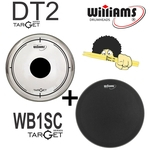 Ficha técnica e caractérísticas do produto Kit de Peles Williams – DT2(Batedeira) Duplo filme clear c/ dot central 20 + Pele(Resposta) WB1SC 20