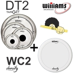 Ficha técnica e caractérísticas do produto Kit de Peles Williams – DT2 Duplo filme clear c/ dot central (10/12/14/20) + Pele(caixa) WC2 14