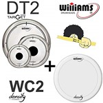 Ficha técnica e caractérísticas do produto Kit de Peles Williams - DT2 Duplo Filme Clear C/dot Central (10″/12″/14″) + Pele(caixa) WC2 14″