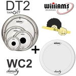 Ficha técnica e caractérísticas do produto Kit de Peles Williams – DT2 Duplo filme clear c/ dot central (10/12/14/22) + Pele(caixa) WC2 14
