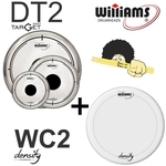 Ficha técnica e caractérísticas do produto Kit de Peles Williams – DT2 Duplo filme clear c/ dot central (10/12/14) + Pele(caixa) WC2 14