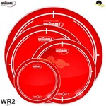 Ficha técnica e caractérísticas do produto Kit de Peles Williams Target - WR2 Duplo Filme RED - 8/10/12/14 - Williams Drumheads