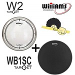 Ficha técnica e caractérísticas do produto Kit de Peles Williams - W2(Batedeira) Duplo Filme Clear 20″ + Pele(Resposta) WB1SC 20"