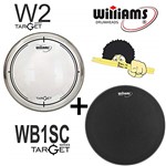Ficha técnica e caractérísticas do produto Kit de Peles Williams - W2(Batedeira) Duplo Filme Clear 22″ + Pele(Resposta) WB1SC 22"
