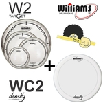 Ficha técnica e caractérísticas do produto Kit de Peles Williams – W2 Duplo filme clear (10/12/14/20) + Pele(caixa) WC2 14