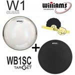 Ficha técnica e caractérísticas do produto Kit de Peles Williams - W1(Batedeira) Monofilme Clear 20″ + Pele(Resposta) WB1SC 20"