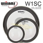 Ficha técnica e caractérísticas do produto Kit de Peles Williams - W1SC Filme Simples Clear C/anel Abafador (10″/12″/14″)