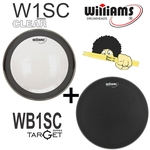 Ficha técnica e caractérísticas do produto Kit de Peles Williams – W1SC Filme simples clear c/ anel abafador 22 + Pele(Resposta) WB1SC 22