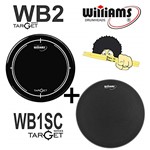 Ficha técnica e caractérísticas do produto Kit de Peles Williams - WB2(Batedeira) Duplo Filme Black 20″ + Pele(Resposta) WB1SC 20"