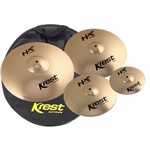 Ficha técnica e caractérísticas do produto Kit de Pratos Krest - Set 14hh / 16cr / 20ri / 10sp C/ Bag - Hxset1sp - Krest Cymbals