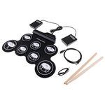 Ficha técnica e caractérísticas do produto Kit Dobrável De Silicone Eletrônico Portátil Pad Drum Digital USB Roll-up Drum