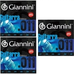 Ficha técnica e caractérísticas do produto Kit 3 Encordoamento Giannini Guitarra 011 Geegst .11
