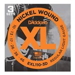 Ficha técnica e caractérísticas do produto Kit 3 Encordoamento Guitarra 010 D'addario EXL110-3D Tensão Média Linha XL Nickel Round Wound - D'Addario