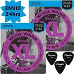 Ficha técnica e caractérísticas do produto Kit 2 Encordoamento para Guitarra D'addario Exl120 + Palheta