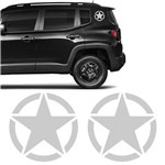 Ficha técnica e caractérísticas do produto Kit Estrela Militar para Coluna Jeep Renegade Adesivo Prata