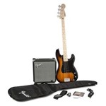 Ficha técnica e caractérísticas do produto Kit Fender Affinity Series Pack - Baixo Squier Affinity P.bass Brown Sunburst - Acompanha Amplificador Gig Bag e Acessórios