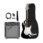 Ficha técnica e caractérísticas do produto Kit Fender Strat Pack - Guitarra Squier Affinity Strat Black - Acompanha Amplificador Gig Bag e Acessórios