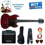 Ficha técnica e caractérísticas do produto Kit Guitarra Detroit Shelter DET305GB Wr Vermelha Cap. Dupla Mais que Música Heitor Castro
