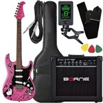 Ficha técnica e caractérísticas do produto Kit Guitarra Eagle Egp10 Cr Rosa Pink Amplificador Borne