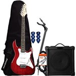 Kit Guitarra EGS216 Vermelha STRINBERG + Cubo + Acessórios