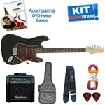 Ficha técnica e caractérísticas do produto Kit Guitarra Elétrica Strato G100 Preta BK / TT Giannini Mais que Música Heitor Castro