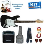 Ficha técnica e caractérísticas do produto Kit Guitarra Elétrica Strato G100 Preta BK / WH Giannini Mais que Música Heitor Castro