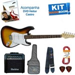 Ficha técnica e caractérísticas do produto Kit Guitarra Elétrica Strato G100 Sunburst 3TS/WH Giannini Mais que Música Heitor Castro