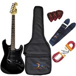 Ficha técnica e caractérísticas do produto Kit Guitarra Elétrica Strato MG32 BK Preta Memphis Completo