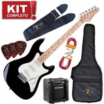 Ficha técnica e caractérísticas do produto Kit Guitarra Elétrica Strato Sts100 Bk Preto Strinberg + Cubo Mg10