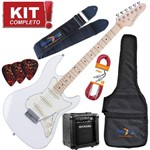 Ficha técnica e caractérísticas do produto Kit Guitarra Elétrica Strato Sts100 Wh Branca Strinberg + Cubo Mg10