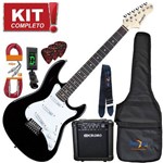 Ficha técnica e caractérísticas do produto Kit Guitarra Elétrica Stratocaster Egs216 Bk Preta Strinberg