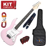 Ficha técnica e caractérísticas do produto Kit Guitarra Elétrica Stratocaster Egs216 Mpk Rosa Strinberg Completo