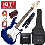Ficha técnica e caractérísticas do produto Kit Guitarra Elétrica Stratocaster Egs216 Tbl Azul Strinberg + Cubo