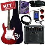 Ficha técnica e caractérísticas do produto Kit Guitarra Elétrica Stratocaster EGS216 TWR Vinho Strinberg