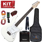 Ficha técnica e caractérísticas do produto Kit Guitarra Elétrica Stratocaster Egs216 Wh Branca Strinberg