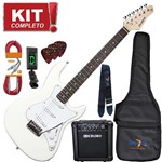 Ficha técnica e caractérísticas do produto Kit Guitarra Elétrica Stratocaster EGS216 WH Branca Strinberg