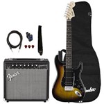 Ficha técnica e caractérísticas do produto Kit Guitarra Fender Squier Affinity Stratocaster Hss Champion 20 Brown Sunburst