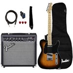 Ficha técnica e caractérísticas do produto Kit Guitarra Fender Squier Affinity Telecaster Frontman 15 Brown Sunburst